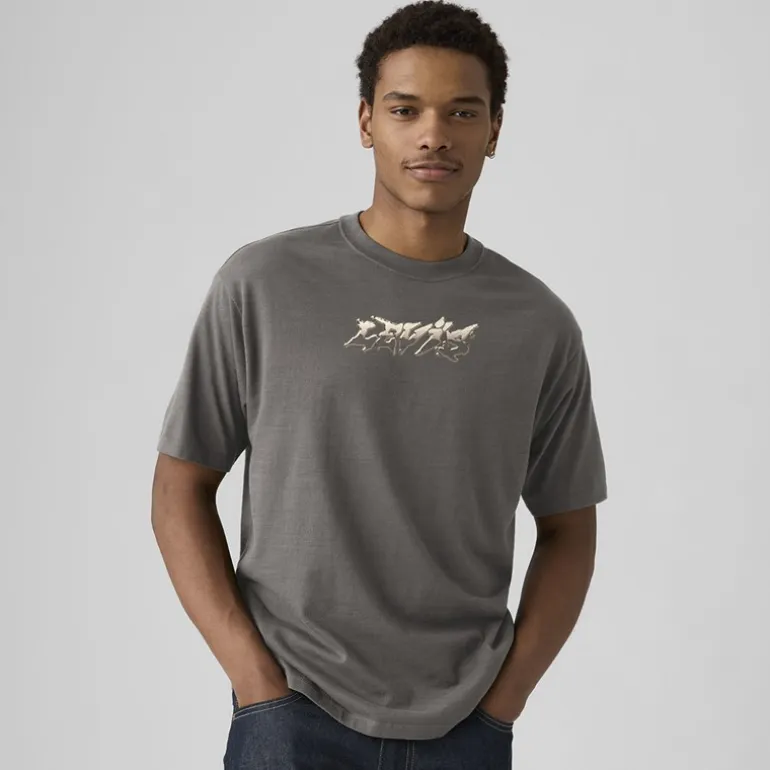 Levi's Herren Vintage Passform Grafik T Shirt Copper Levis Smoked Pearl