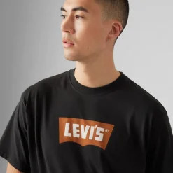 Levi's Herren Vintage Passform Grafik T Shirt Vintage Pecan Batwing Caviar