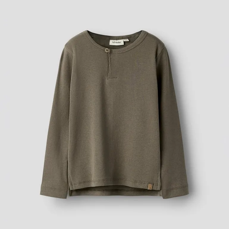 Lil' Atelier Junge Lago Langarm Shirt Shitake