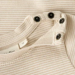Lil' Atelier Kinder Feng Kurzarm Baby Strampler Oxford Tan
