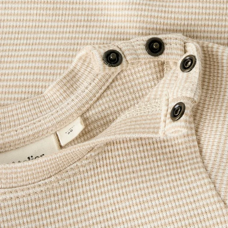 Lil' Atelier Kinder Feng Kurzarm Baby Strampler Oxford Tan