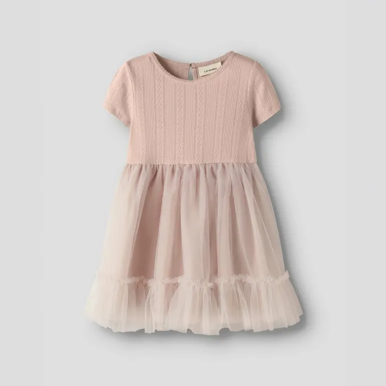 Lil' Atelier Mädchen Fanella Tüll Kleid Peach Whip
