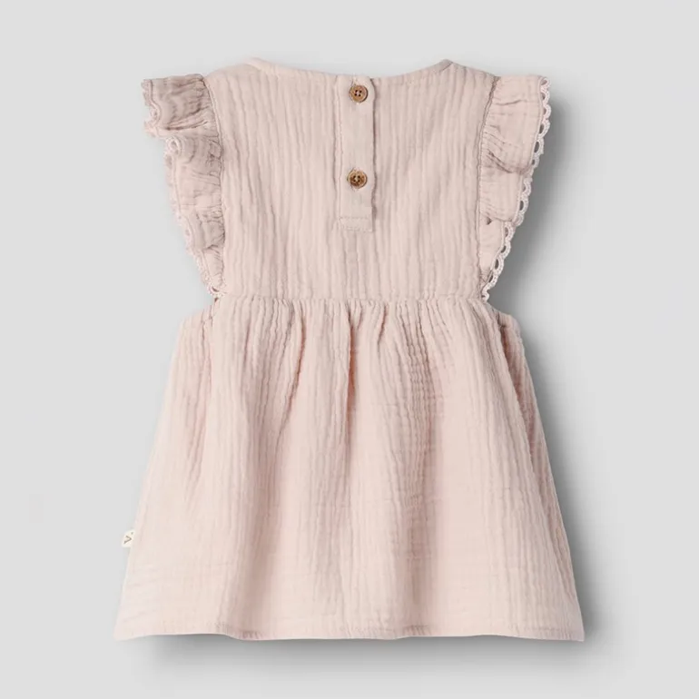 Lil' Atelier Mädchen Fulina Kurzarm Kleid Peach Whip