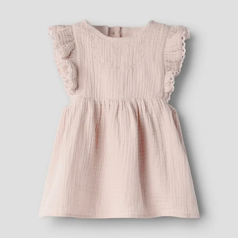 Lil' Atelier Mädchen Fulina Kurzarm Kleid Peach Whip