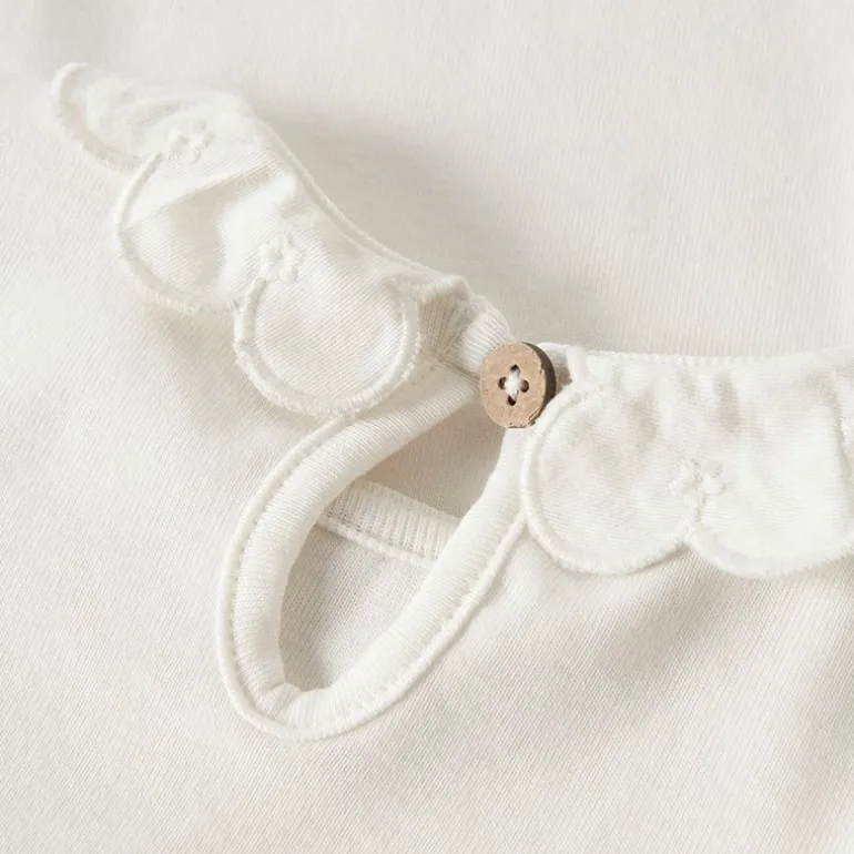 Lil' Atelier Mädchen Fundo Langarm Baby Strampler Coconut Milk