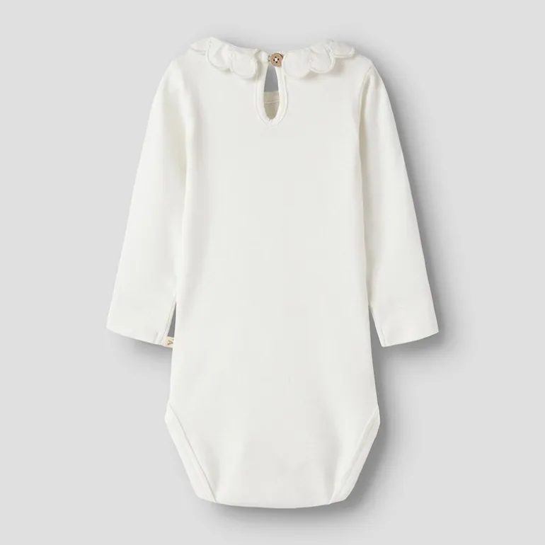 Lil' Atelier Mädchen Fundo Langarm Baby Strampler Coconut Milk