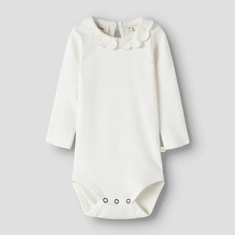 Lil' Atelier Mädchen Fundo Langarm Baby Strampler Coconut Milk