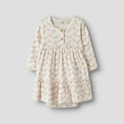Lil' Atelier Mädchen Gago Langarm Kleid Coconut Milk