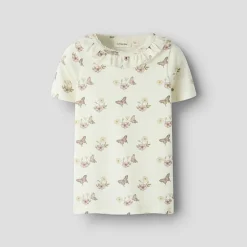 Lil' Atelier Mädchen Layo Kurzarm T Shirt Coconut Milk
