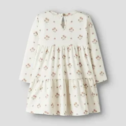 Lil' Atelier Mädchen Layo Langarm Kleid Coconut Milk