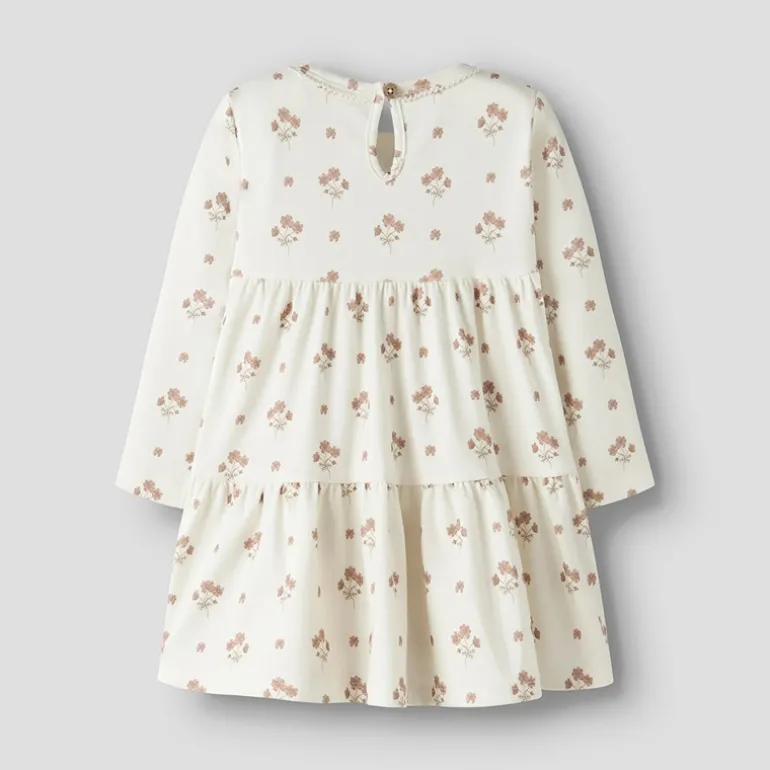 Lil' Atelier Mädchen Layo Langarm Kleid Coconut Milk