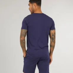 Lyle And Scott Vintage Herren Carter T Shirt Und Shorts Set Peacoat