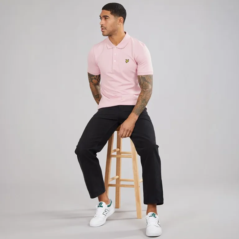 Lyle And Scott Vintage Herren Poloshirt X574 Pink Light