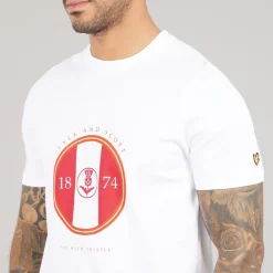 Lyle And Scott Vintage Herren Sportliches Distel Motiv T Shirt X781 White/Gala Red