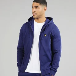 Lyle And Scott Vintage Herren Reißverschluss Kapuzenpullover Deep Indigo