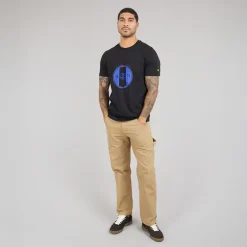 Lyle And Scott Vintage Herren Sportliches Distel Motiv T Shirt X779 Jet Black/Now Blue