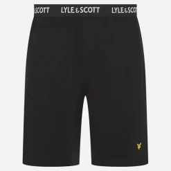 Lyle And Scott Vintage Herren Hugo Langarmshirt und Shorts Lounge Set Climbing Ivy/Schwarz