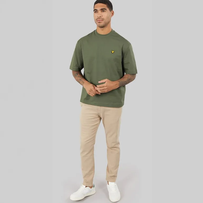 Lyle And Scott Vintage Herren Oversized 1874 T Shirt Cactus Green