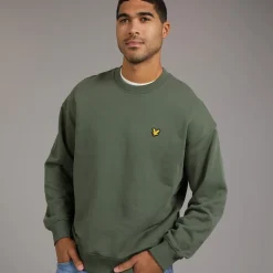 Lyle And Scott Vintage Herren Oversized 1874 Sweatshirt Cactus Green