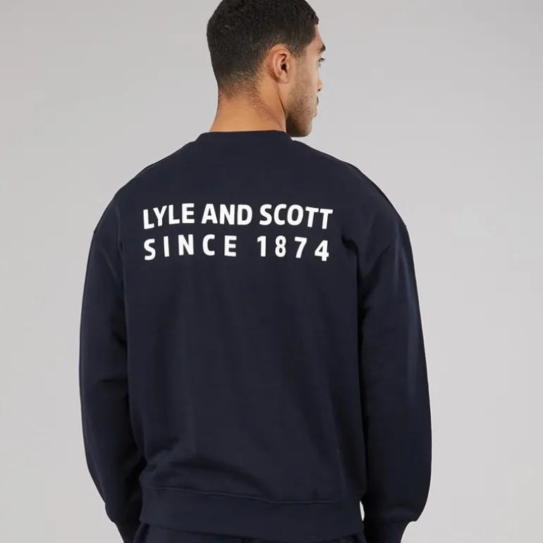 Lyle And Scott Vintage Herren Oversized 1874 Sweatshirt Dark Navy