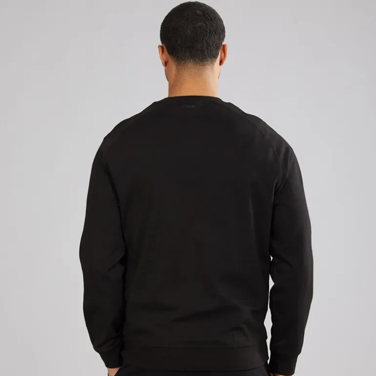 Lyle And Scott Vintage Herren Halb Raglan Hybrid Sweatshirt Z865 Jet Black