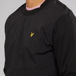 Lyle And Scott Vintage Herren Halb Raglan Hybrid Sweatshirt Z865 Jet Black