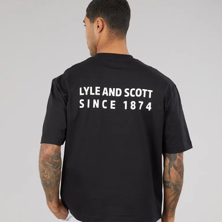 Lyle And Scott Vintage Herren Oversized 1874 T Shirt Jet Black