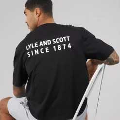 Lyle And Scott Vintage Herren Oversized 1874 T Shirt Jet Black