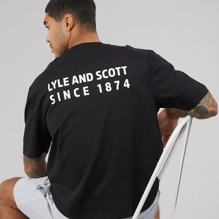 Lyle And Scott Vintage Herren Oversized 1874 T Shirt Jet Black