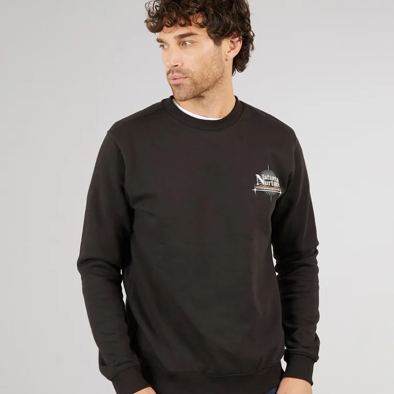 Marcus Herren Colin Druck Sweatshirt Schwarz