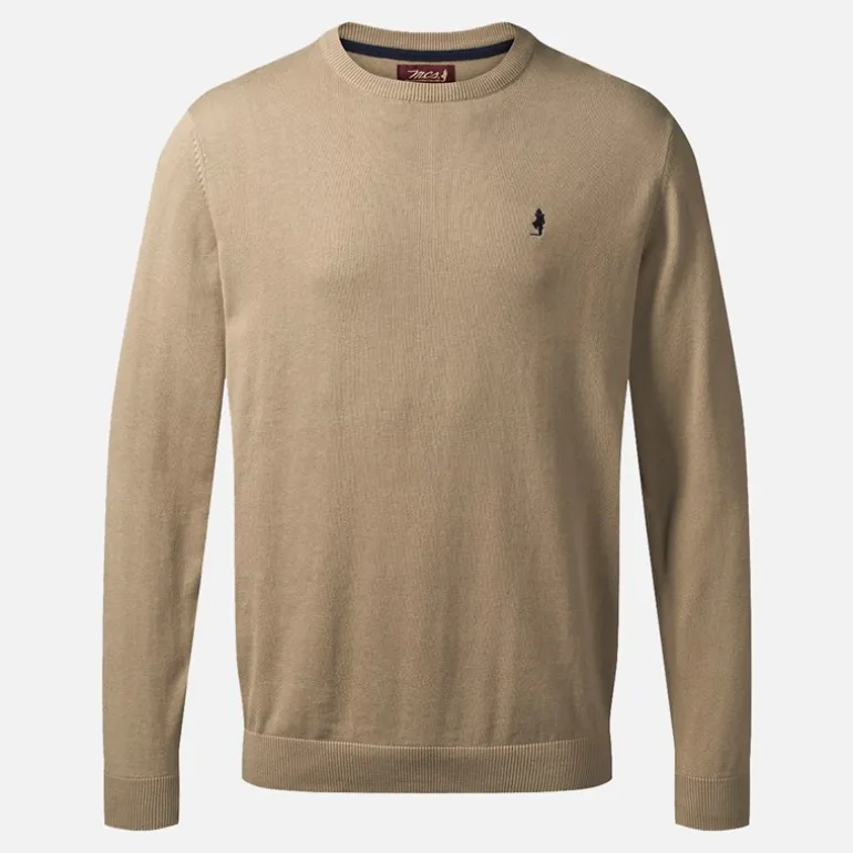 MCS Herren Rundhals Ellison Strick Pullover Silver Mink