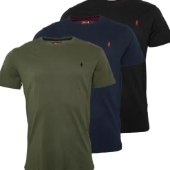 MCS T-Shirts Herren 3er Pack Mix Schwarz/Grün/Marine