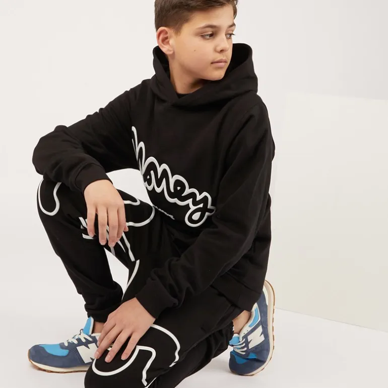Money Jungen Smiley Sig Ape Kapuzenpullover Schwarz