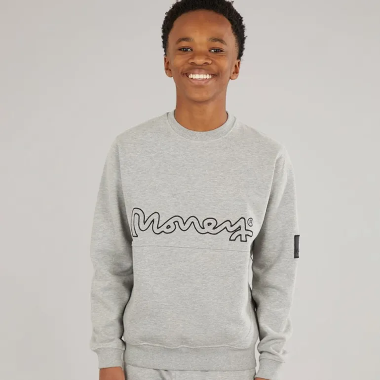 Money Sweatshirt Junge Relax Crew Grau