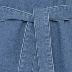 Moves Damen Morgen Kleid Midi 1002 Medium Blue