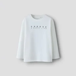 Name It Junge Nestor Langarm T Shirt Bright White