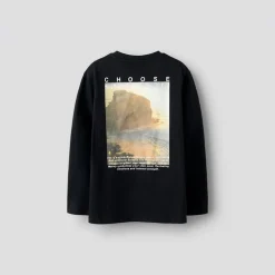 Name It Junge Nestor Langarm T Shirt Schwarz