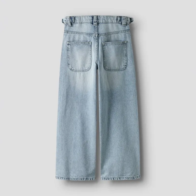 Name It Mädchen Bella Skater Schnalle Jeans Light Blue Bleached Denim