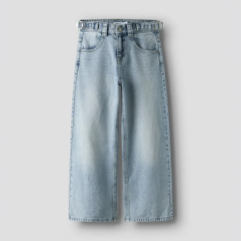 Name It Mädchen Bella Skater Schnalle Jeans Light Blue Bleached Denim