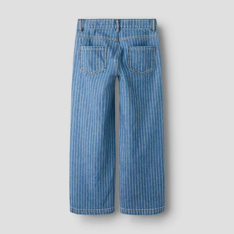 Name It Mädchen Rosen Weite Hosen Streifen Jeans Medium Blue Denim