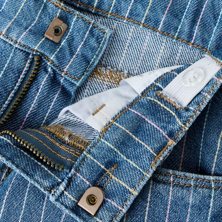 Name It Mädchen Rosen Weite Hosen Streifen Jeans Medium Blue Denim