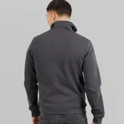 Napapijri Herren Bastien 1/2 Reißverschluss Sweatshirt Dark Grey Solid