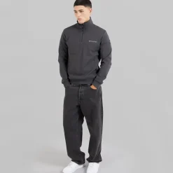 Napapijri Herren Bastien 1/2 Reißverschluss Sweatshirt Dark Grey Solid