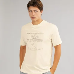 Napapijri Herren Glatzkopf T Shirt Beige Dimity