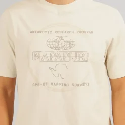 Napapijri Herren Glatzkopf T Shirt Beige Dimity