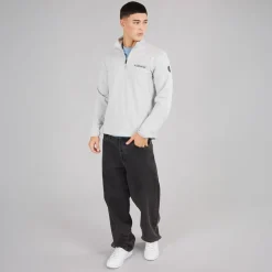 Napapijri Herren Sesano 1/2 Zip Oberteil Light Grey Solid