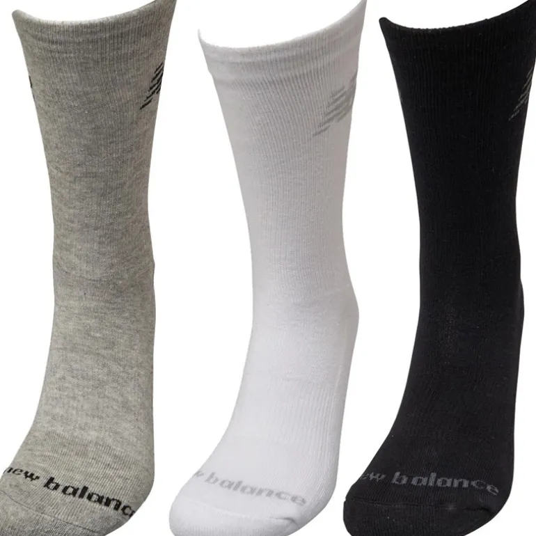 New Balance Drei Paar gepolsterte Socken Schwarz / Grau / Weiß