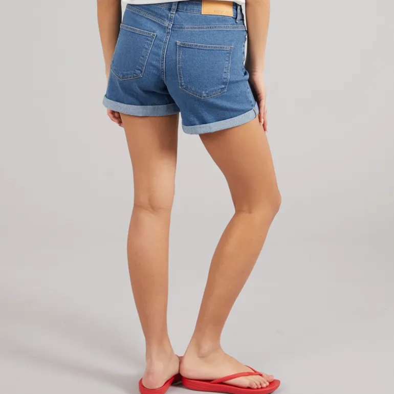 Noisy May Damen Debby Denim Shorts Medium Blue Denim