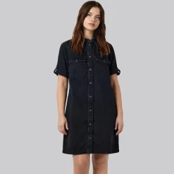 Noisy May Damen Signe Denim Kleid Schwarz
