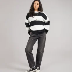 Noisy May Damen Sutton Oversized Strick Pullover Eggnog